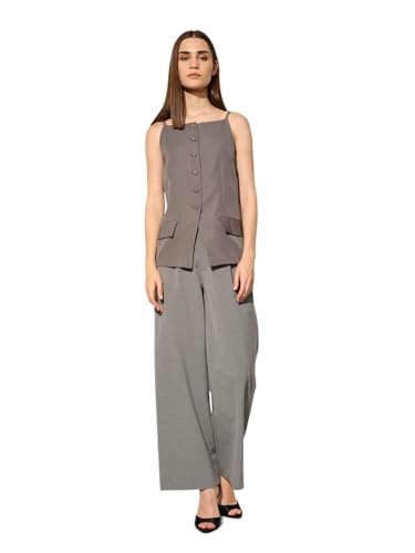 ONLY Women's Solid Regular Fit Grey Waistcoat