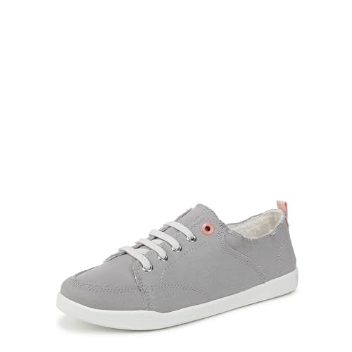 Vionic Beach Pismo Casual Women’s Fashion Sneakers-Sustainable Shoes That Include Three-Zone Comfort with Orthotic Insole Arch Support, Machine Wash Safe- Sizes 5-11, Light Grey Canvas, 5 UK