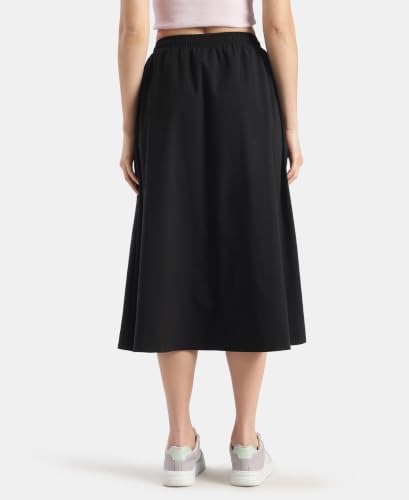 Jockey WZ29 Women Microfiber Fabric Skirt with Side Pockets_Black_XXL