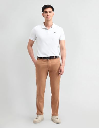 Arrow Men's Solid Slim Fit Acrylic Casual Trouser