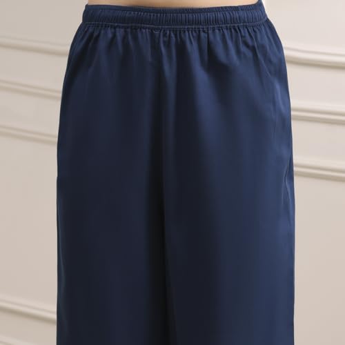 Biba Women's Chanderi Kurta Set (SKDRSTELE30517AW25BLU_Blue