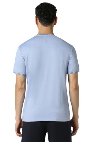 Van Heusen Men's Slim Fit T-Shirt (VFKCAATFI22919_Blue