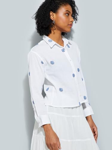 Max URB_N Women Embroidered Shirt (White_S)
