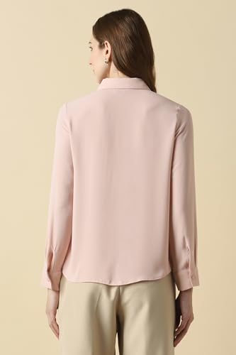 Women Pink Solid Long Sleeves Shirt