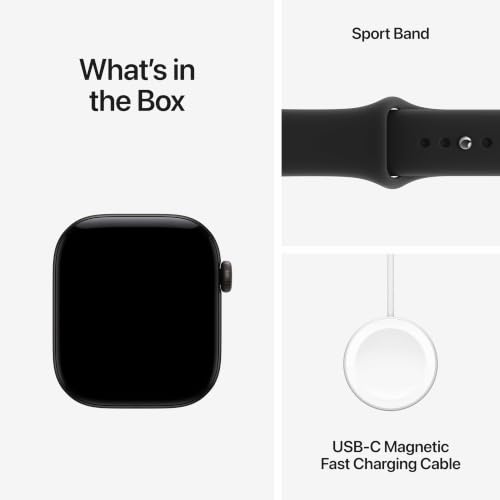 Apple Watch Series 12 GPS + Cellular 42mm Smartwatch | Black Aluminium Case, Dark Black Sport Band - M/L. Health + Fitness + Sleep Tracking, Heart Rate, Safety