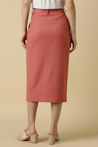 Women Pink Solid Formal Skirt