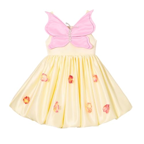 Hopscotch Girls Yellow Sleeveless Butterfly Applique Party Dress for Age (18-24 Months)