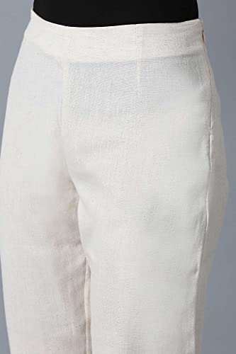 W for Woman Ecru Slim Pants_24CRW160151-211345_3XL