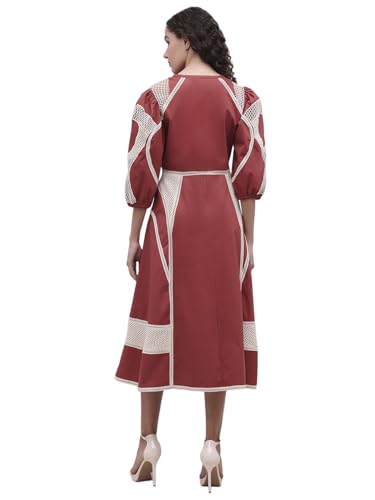 VERO MODA Womens Midi Dress Rust