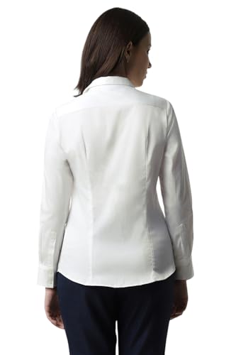 Van Heusen Women's Cotton Solid Regular Fit Shirt (VWSFCRGB623771_White M)