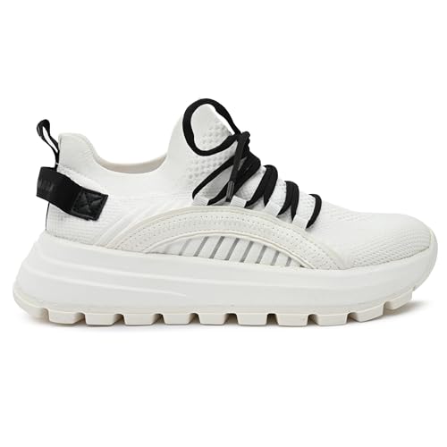 Aldo MOTIONXXA-IN122 Ladies White/Black Flat Sneakers