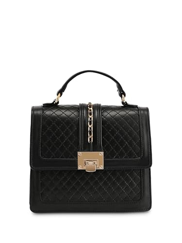 Symbol Premium Women's Satchel Hand Bag crafted from Imported PU | Stylish | Ladies Purse (SP-SS25-CARL-BAG-05_Black_Free Size)