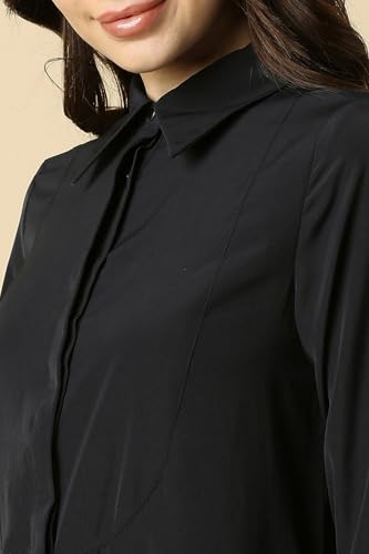 Allen Solly Women Black Solid Long Sleeves Shirt