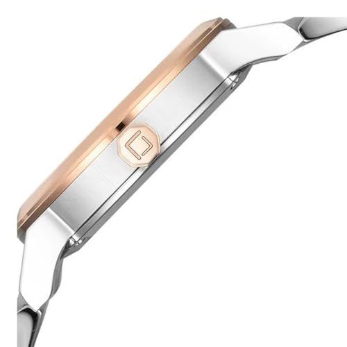 Xylys Ethereum Swiss Analog with Date Multicolour Mother of Pearl Dial Two Toned Silver & Rose Gold Stainless Steel Strap Watch for Women - 45021KM01E