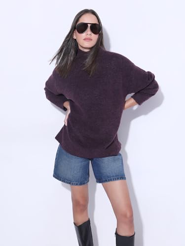 VERO MODA Womens Relaxed Fit Purple Sweater