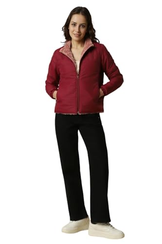 Women Red Solid Casual Jacket