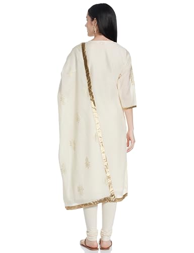 Biba Women Off White Poly Chanderi Fitted Kurta Set_40
