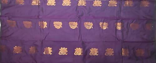 VFCollections Women's Kanchipuram Silk Pure Pattu Sarees- No Border/Zero Border - Teen & Mid age With Blouse (VFC263-9)