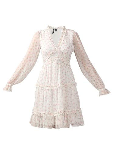 VERO MODA Women's Fit and Flare White Dress