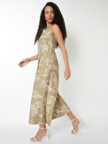 Max Women Printed Jumpsuit (Beige_XS)