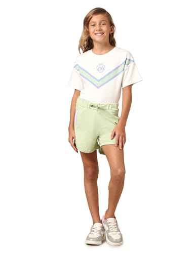 U.S. POLO ASSN. Girls Solid Regular Fit Shorts (UGSRT0126_Light Green_2-3Y)