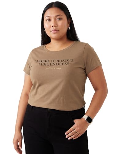 Max Women Printed T-Shirt (Brown_S)