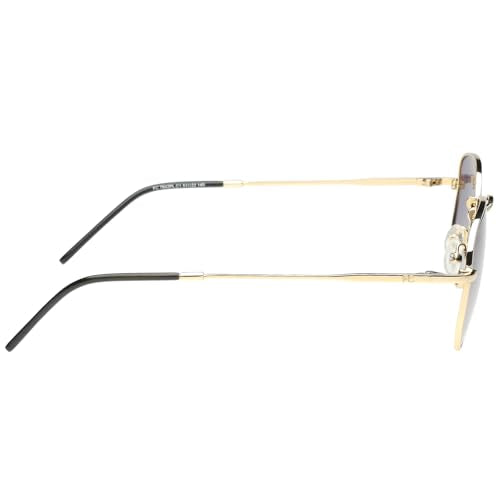 French Connection|Gold Full Frame Oval Sunglasses|Polarized | 100% UV Protection (UV 400) Green Gradient Faded Lens|Men's & Women's|Small|FC 7642PL C1 51 S