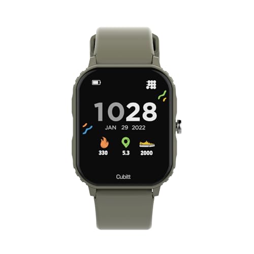 Cubitt Teens Smartwatch, 1.85” Touchscreen Fitness Tracker – Forest Green