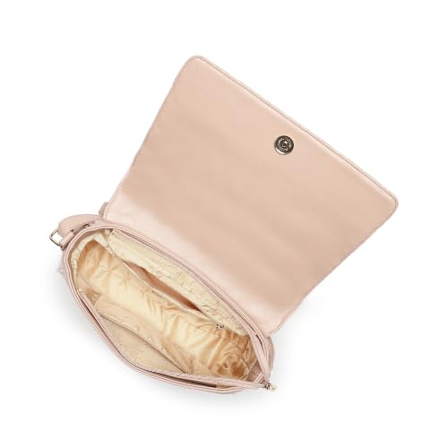 Fastrack Metro Quilted Sling Bag for Women|Pink Faux Leather Crossbody Bag|Quilted Flap Design with Zip & Magnetic Closure Spacious Compartment with Organiser Pockets|Adjustable Strap|External Pocket