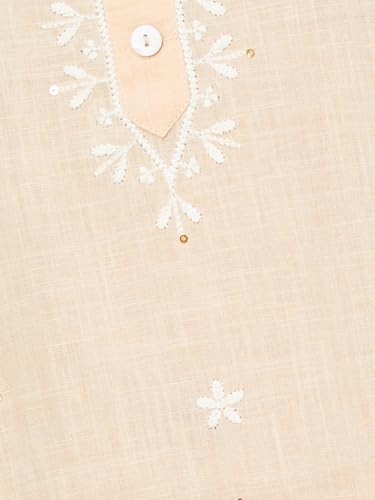 Max Women's Cotton Blend Kurta Set (CTKST54045_Peach