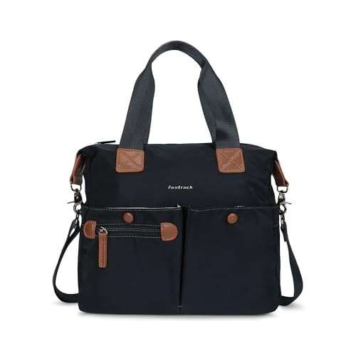 Prussian Edge Nylon Satchel | Dual Carry Handbag with Webbing Handles & Detachable Strap | Deep Blue with Tan Accents | Spacious & Multi-Pocket Design