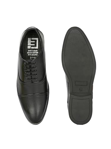 Eego Italy Plus Size Genuine Leather Formal Shoes_GT-CHAIN-5-BLACK-12