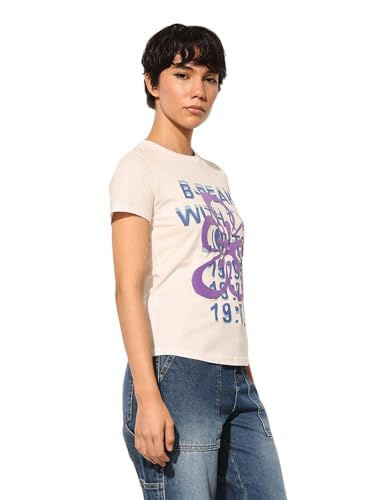 ONLY Women's Regular Fit White T-Shirt