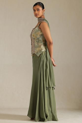 Soch Women's Chinon Salwar Suit Set (OWS5CD21536_Olive