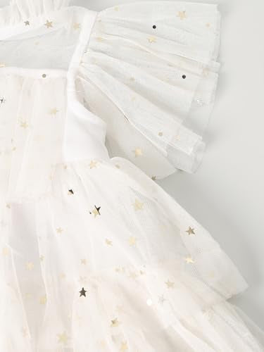 Max Girls Embellished Layered Dress (White_12-18 M)