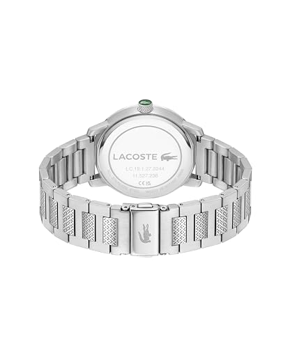 Lacoste.12.12 Metropole Men's 3H Quartz Watch, Stainless Steel Bracelet - Classic, Stylish Timepice - Gift for Him, Silver
