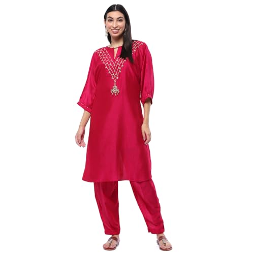 Fuchsia Polyester Straight Set
