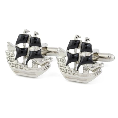 Peluche Men's Bon Voyage Enamel Cufflinks (Black)
