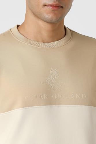 Men Beige Patterned Crew Neck Sweatshirt