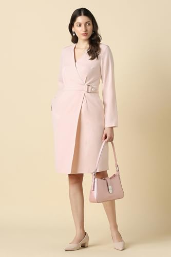 Women Pink Solid Formal Dress