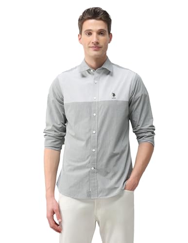 U.S.Polo Association Men's Solid Regular Fit Shirt