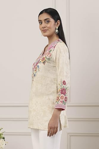 Biba Women Beige Cotton Straight Shirt_40
