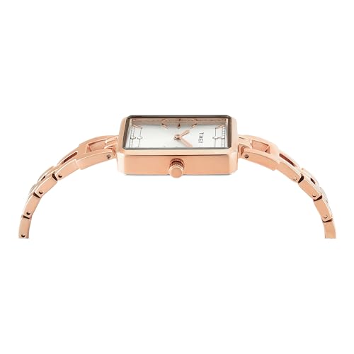 TIMEX Silver-Tone Rectangle Dial Analog Women's Watch - TWEL22802