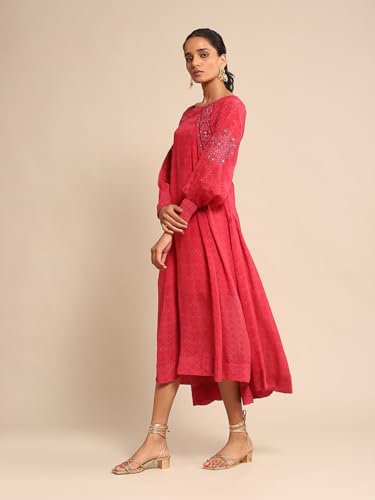 Ritu Kumar Fuschia Printed Dress with Camisole