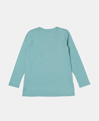 Jockey Girl's Super Combed Cotton Graphic Printed Regular Fit Full Sleeve T-Shirt_Style_UG11_Oil Blue_11-12 Yrs