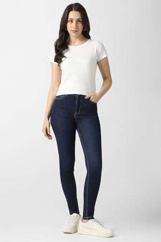 Women Navy Mid Wash Jeans