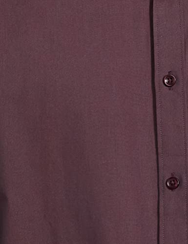 Amazon Brand - Symbol Men's Cotton Rich Formal Shirt | Plain | Full Sleeve - Regular Fit (Available in Plus Size) (Maroon_42)