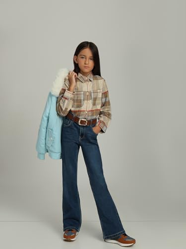 VERO MODA Girl's Solid Bootcut High Rise Blue Jeans