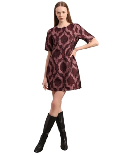 VERO MODA Women's A-Line Maroon Dress