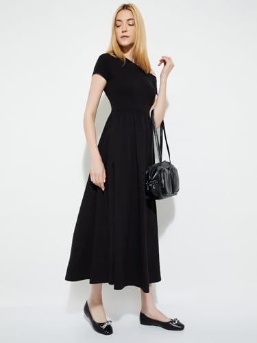 Max Women's Viscose A-Line Midi Dress (WINLAND08_Black